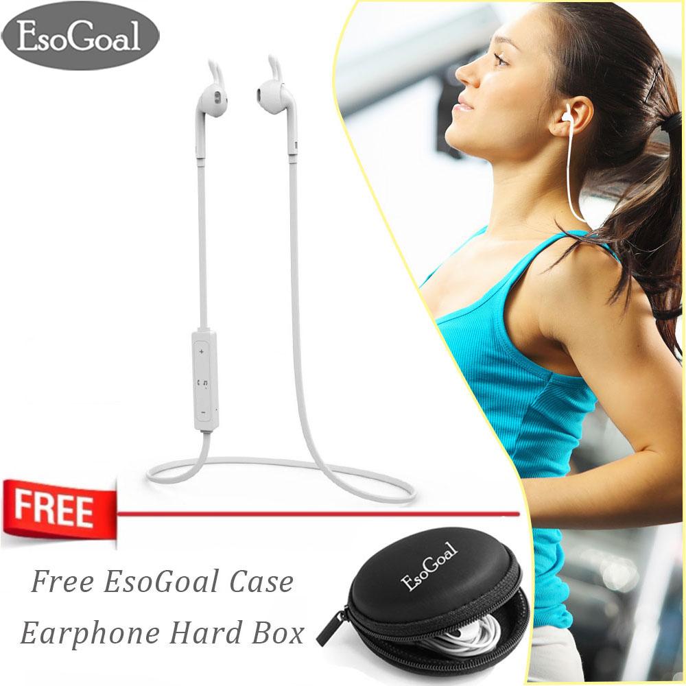 EsoGoal Bluetooth Headphone Olahraga Bluetooth Nirkabel Headset Workout Sweatproof Gym Running dengan Gratis EsoGoal Earphone Case