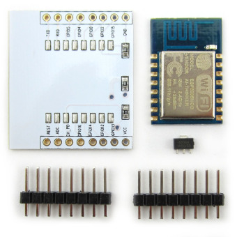 Gambar ESP 12 ESP8266 Serial WiFi Wireless Module w  PCB Antenna + AdapterBoard for Arduino   Raspberry Pi