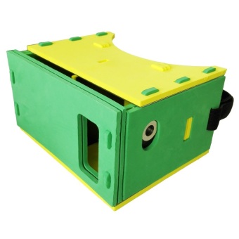 Gambar EVA Cardboard Leather Frame 3D Virtual Reality for Smartphone  Hijau Kuning