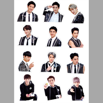 Gambar EXO Sekeliling Sisi Bergin Stiker Majalah