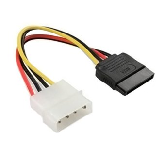 Gambar Fang Fang Applied 4 Pin IDE Molex Male TO 15 Pin Female SATA HDDDVD Adapter Power Cable (Clear)   intl