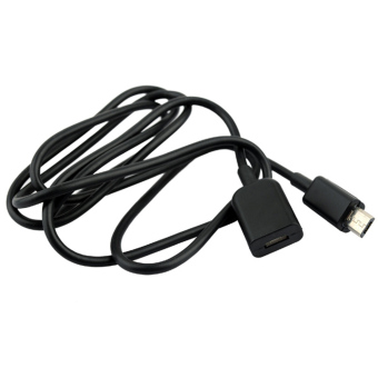 Gambar Fang mikro USB 2.0 Type B betina jantan M F Extender ekstensi kabelpengisian (Hitam)