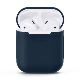 Gambar fangfang Soft Silicone Protective Cover Case For Apple AirpodsWireless Bluetooth Earphones   Navy Blue   intl