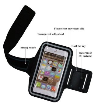 Gambar Fashion Workout Cover Sport Gym Arm Band Case For iPhone 6 6S 4.7Brush Surface Holder Waterproof Pouch