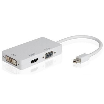 Gambar fehiba 3 In 1Mini Display Port DP Thunderbolt to DVI VGA HDMI Adapter Cable for Apple, White   intl