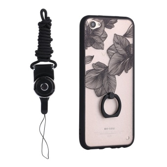 Gambar Finger Grip Stand Ring Hold Vantage Case 3D Relief Painting HardBack Cover For VIVO V5   V5s   Y67 with Lanyard   intl