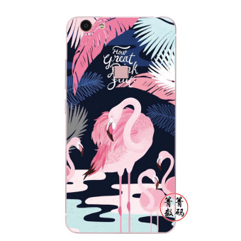 Gambar Flamingo vivox6 x6plus v3 v3max xplay6 x5max kartun yang dilukis dengan tangan telepon shell soft cover