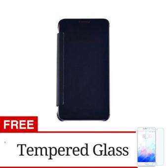 Gambar Flip Mirror Wallet Clear View Cover Case for Samsung Galaxy J2Prime   Hitam + Gratis Tempered Glass