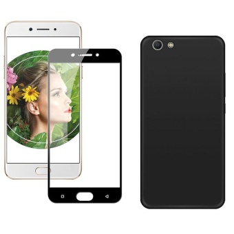 Gambar For OPPO A77   OPPO F3 Ultra Slim Soft Silicone Phone Case With HDFull Coverage Tempered Glass   intl