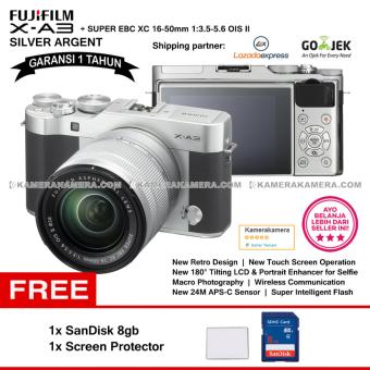 FUJIFILM X-A3 XC 16-50mm WiFi 24MP Touchscreen LCD Mirrorless Camera (Garansi 1th) + SanDisk 8gb + Screen Guard  