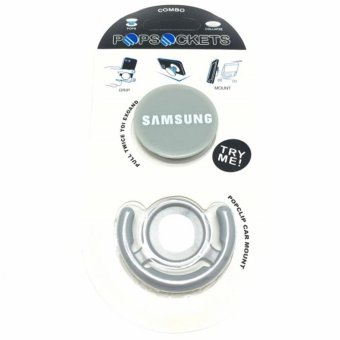 Gambar G Smart Popsockets Logo Samsung Phone Holder + Popclip Car Mount   Grey