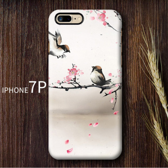 Gambar Gaya Oriental 7iphone7plus retro anti Drop matte cangkang keras ponsel shell