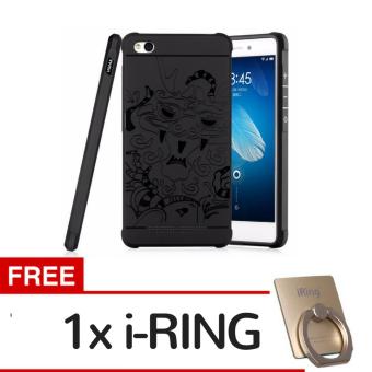 Gambar Gerai Cocose Drop Resistance Armor Carved Dragon Silikon Back CaseFor Xiaomi Redmi 4A   Black + Gratis iRing