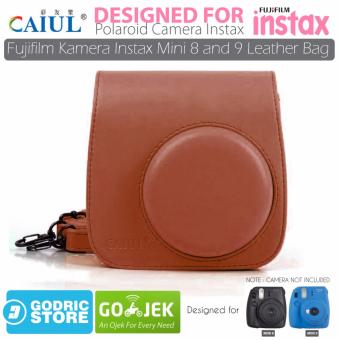 Gambar Godric Leather Bag Tas Case for Fujifilm Kamera Instax Mini 8 dan 9   Coklat