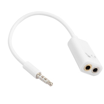 Gambar GOOD 3.5mm Stereo Splitter Earphone And Microphone Adapter Connector Converter White   intl