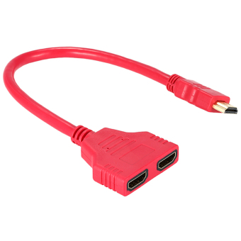Gambar Gracefulvara 30cm HDMI Male to 2 Female 1 In 2 Out Splitter Cable for Xbox Blue ray DVD players PS3