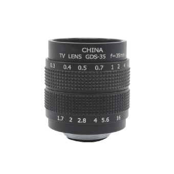 Gambar Gracefulvara FUJIAN 35mm F 1.7 C mount CCTV lens for SONY E Mount NEX 5 NEX 3 5N C3 +hood   intl