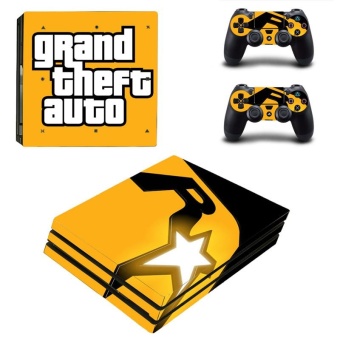 Gambar Grand Theft Auto Game Skin Sticker for Sony Playstation 4 Pro PS4Pro Promotion Console +2Pcs Controller Film Stickers YSP4P 0855  intl