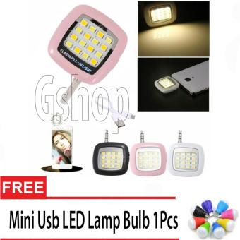 Gambar Gshop Universal Lampu Selfie Flash Light Untuk Smartphone Free USB LED Portable Mini Light Lamp Bulb