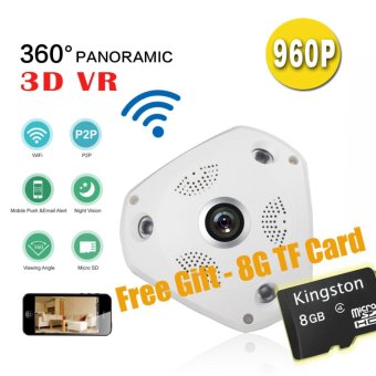 Gambar HD 960P Wireless 360 Degree VR Panorama WIFI IP Camera Indoor 3D IPC Security Surveillance CCTV System ONVIF Hidden Webcam Home Office Monitor   intl