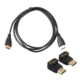 Gambar HDMI Cable Male to Male V1.4 HD 1080P+90 270 degree Adapter For 3DDVD HDTV(Black) 1.5m   intl