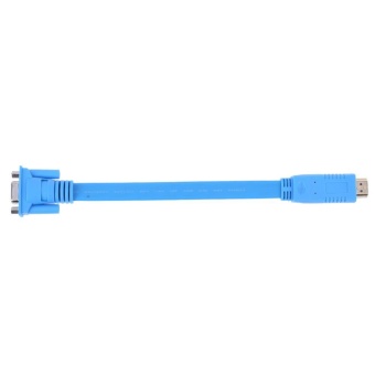 Gambar HDMI to VGA Flat line with IC Male To Famale Converter Adapter1080P For PC(Blue)   intl