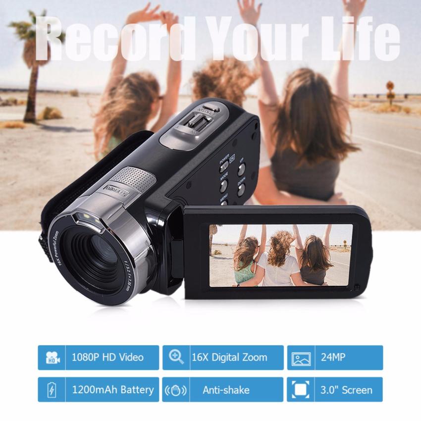 image: HDV-302P 3.0 Inci Layar LCD HD Penuh 1080P 15FPS 24 Megapiksel 16 x Digital Meningkat Anti Goncangan Kamera Video Digital DV Camcorder