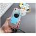 Gambar High Quality Cartoon rotating Makeup mirror Case For OPPOA57 (Pink + duo a dream + lanyard) intl