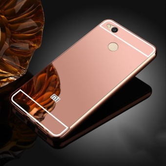 Gambar High Quanlity Mirror Metal Aluminum Case + Ultra Slim Acrylic Back Cover For Xiaomi Redmi 4X 5.0\