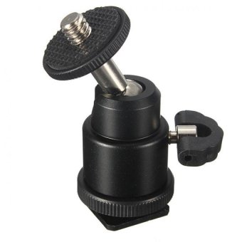Gambar hitam untuk Tripod kamera lampu LED Flash dudukan braket penahan 1 4 sepatu USB Cradle panas kepala bola dengan kunci murah dijual