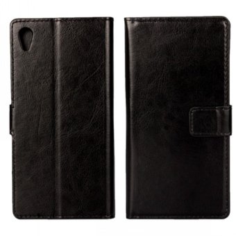 Gambar Holster Flip Stand Wallet Crazy Horse PU Leather Case Cover ForSony Xperia Z4 (Black)   intl