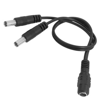Gambar honful Black 1 Female 2.1mm Jack to 2 Male 2.1mm Plug Power SupplySplitter Cable DC Power Y Adapter for CCTV   intl