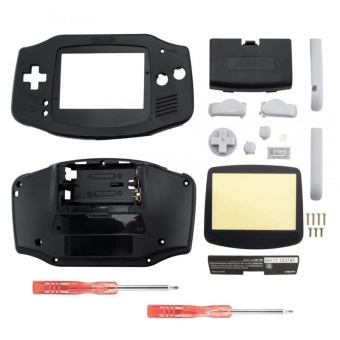 Gambar Housing Shell Parts for Nintendo Gameboy Advance GBA Repari Solid Black   intl