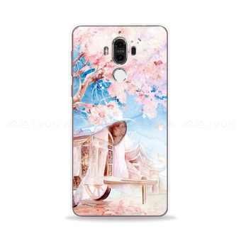 Gambar HUAWEI1 mate8 sastra merah muda bunga cat air handphone shell