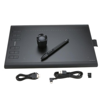 Gambar Huion Graphic Drawing Tablet Micro USB New 1060PLUS with Built in 8G Memory Card 12 Express Keys Digital Painting Rechargeable Pen   intl