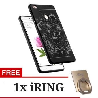 Gambar Hunter Cocose Drop Resistance Armor Carved Dragon Silikon Back CaseFor Xiaomi Mi Max   Black + Gratis iRing