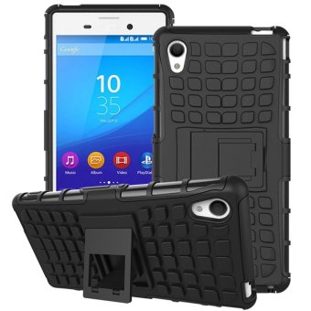 Gambar Hybrid Armor Rugged Hard Case Stand Cover For Sony Xperia M4 AquaBlack   intl