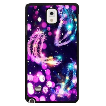 Beauty Feather Pattern Phone Case For Samsung Galaxy Note 4(Multicolor) - intl