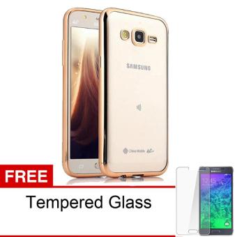 Case Ultrathin Shining Chrome Untuk Samsung Galaxy Grand Prime / G530 - Gold - Free Tempered