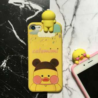 Gambar Ins iphone76splus lucu silikon bebek tiga dimensi ponsel shell asam hyaluronic