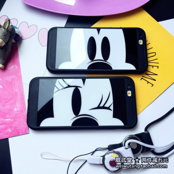 Gambar Iphone7 67plus Silikon Lanyard Akrilik Cermin Merek Drop Soft Shell Handphone Shell