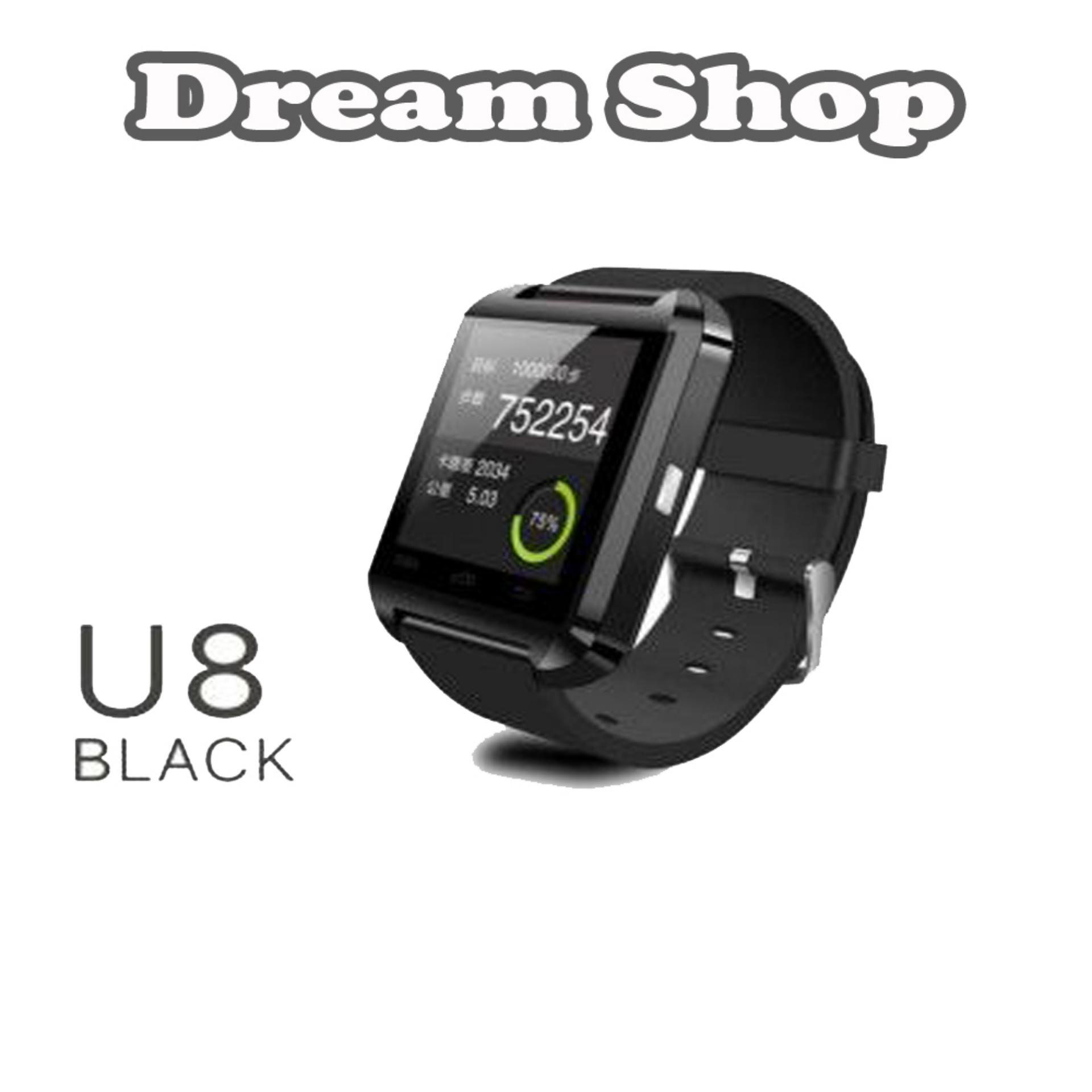 Jam Wanita U8 Smartwatch Android Dan ios | Awet Terbaru Rubber Strap - Warna Hitam | Dream Shop