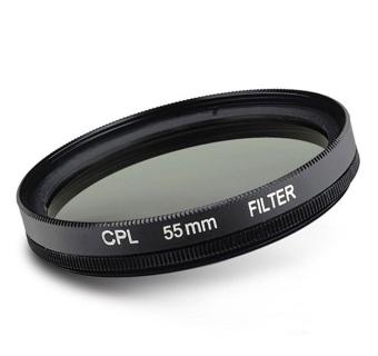 Gambar jaxuzha Black Universal Aluminum Alloy 55mm Circular PolarizerFilter Polarizing CPL Filter for SLR Camera Lens