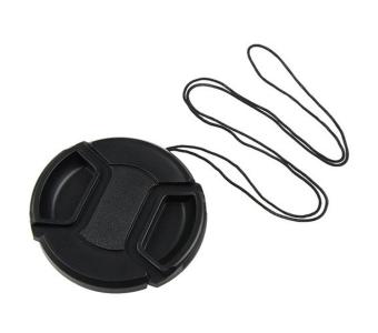 Gambar jiechuan Black Universal 72mm Lens Cover Snap on Lens Cap WithCable for SLR Cameras