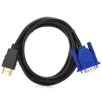 Gambar JJBY HDMI 1.4 VGA tampilan laki laki untuk kabel (Hitam Biru)