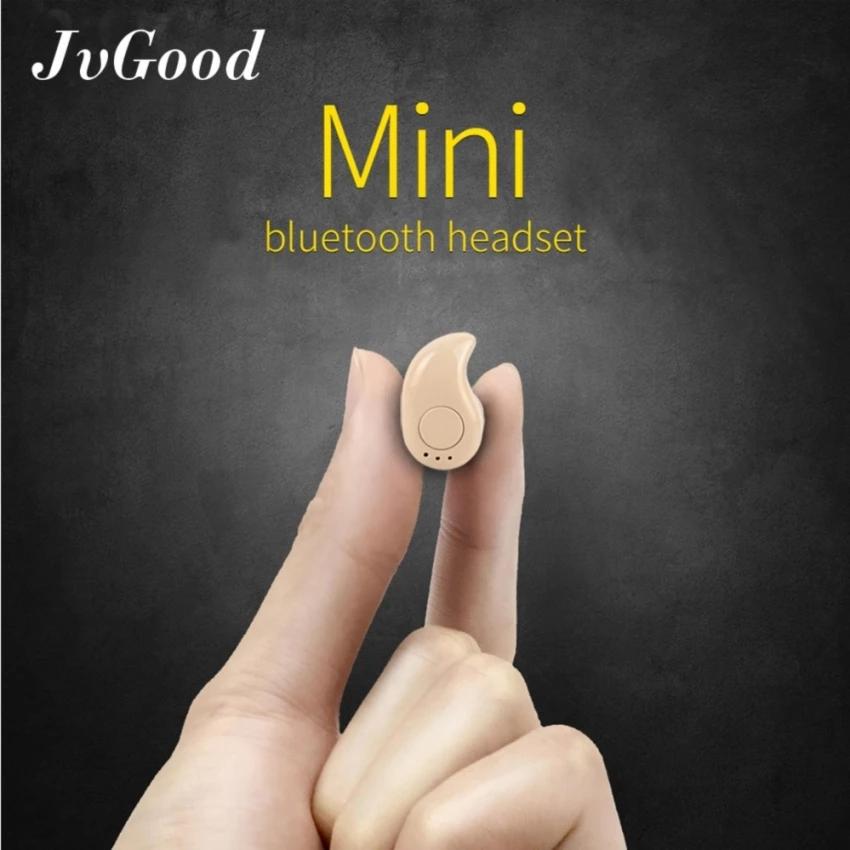 JvGood Mini Bluetooth Headphone Nirkabel Earbud In-ear Earphone Headset With Mikrofon For Has Lived In Smart IOS Ponsel Android (HITAM)