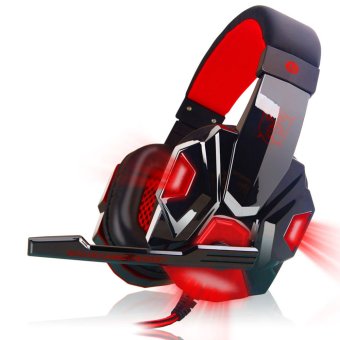 Kebisingan Membatalkan Lampu LED Atas Headphone Telinga Denganmikrofon Untuk Permainan Komputer (merah) Pebruari 2019 - 2 Kebisingan membatalkan lampu LED atas Headphone telinga denganmikrofon untuk permainan komputer (merah) - 2