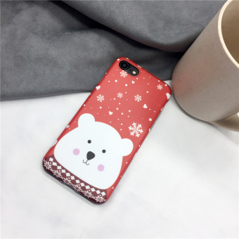 Gambar Kepingan salju iphone7plus merah beruang kutub shell telepon