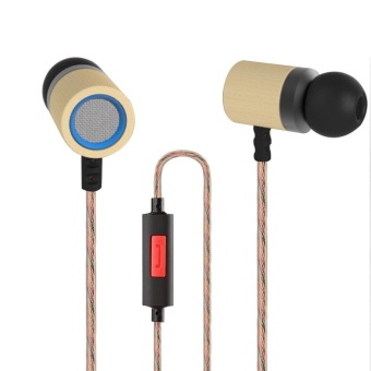 Gambar KZ ED7 Mega Bass Wire Control 3.5mm HiFi Wood Bamboo Earphone (without Mic)   Small Size   intl