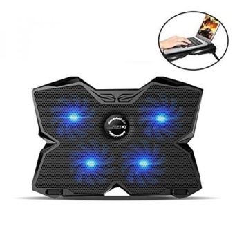 Gambar Laptop Cooler Laptop Cooling Pad for 11   17 inch Laptop with 4 Fans at 1200RPM USB Powered with LED Lights Gaming Laptop Cooling Stand (Black)   intl